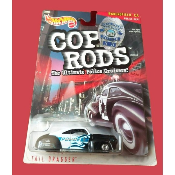 1999 Hot Wheels Cop Rods Tail Dragger Bakersfield CA Police Cruiser 1/64 Diecast - Picture 3 of 11